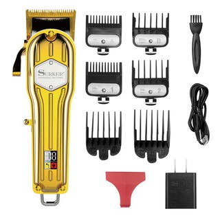 Tông đơ cắt tóc chuyên nghiệp SURKER K7S dòng cao cấp ,sắc bén màu vàng mạnh mẽ và thành công