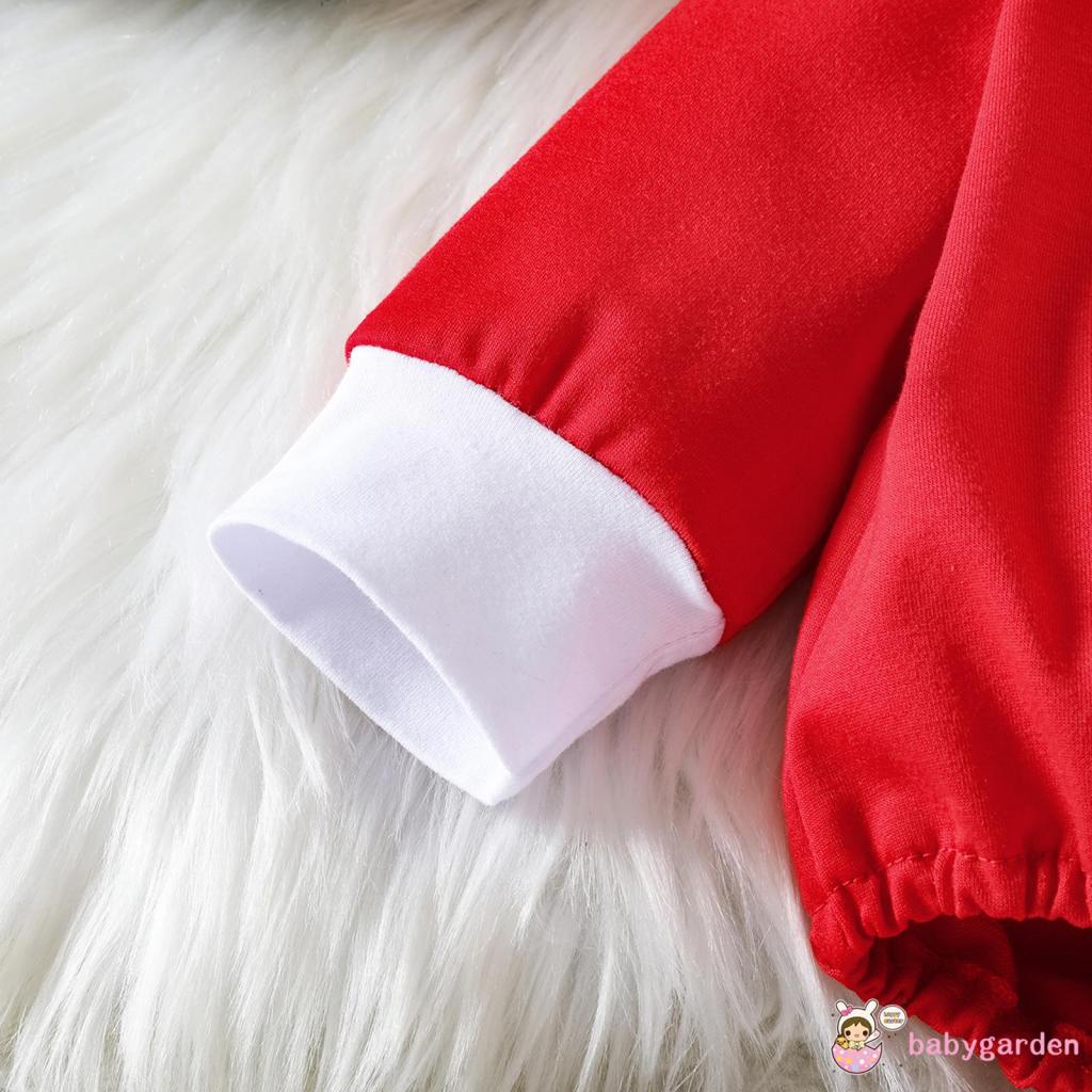 Babygarden-bộ Áo Liền Quần Tay Dài Cổ Thuyền In Họa Tiết Giáng Sinh / Cây Thông Thường Ngày Cho Bé Trai Bé Gái