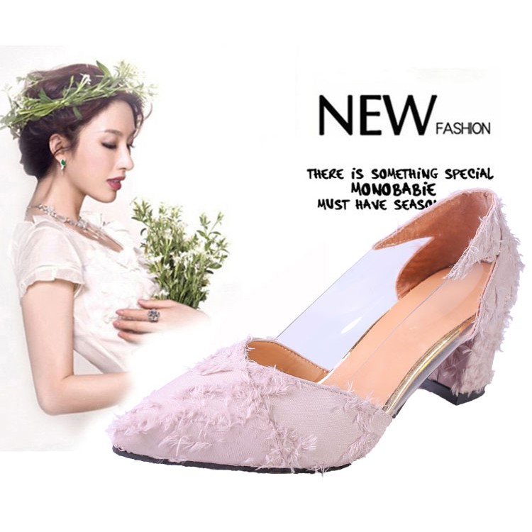 Giày cao gót đế vuông 7cm