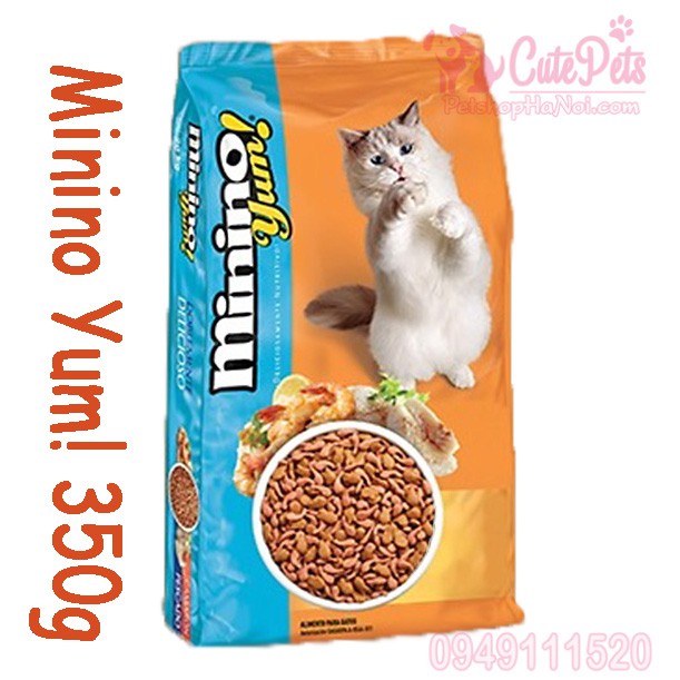 Thức ăn mèo, Hạt Minino Yum 350g dành cho mèo mọi lứa tuổi - CutePets