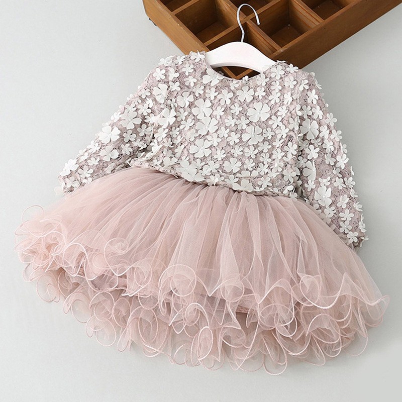 Flower Princess Girl Tutu Birthday Dress Kids Party Clothes