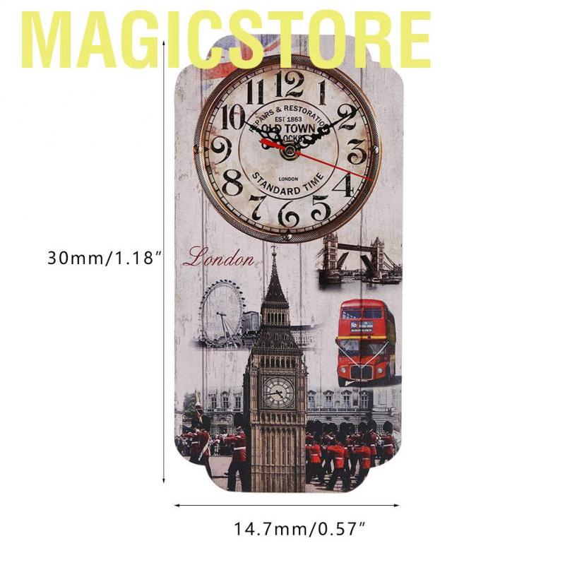 Magicstore European Retro House Rectangle Living Room Decoration Wall Clock Bar Clocks Fashion