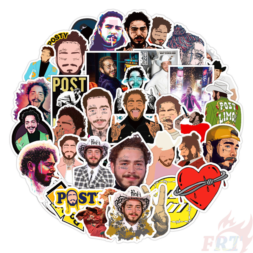 Set 50 nhãn dán họa tiết Post Malone Series 01 - ca sĩ nhạc POP trang trí laptop/hành lý/ván trượt