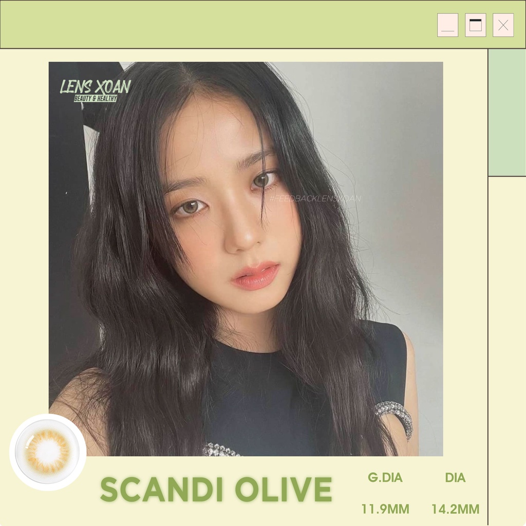 KÍNH ÁP TRÒNG SCANDI OLIVE- OLENS : LENS XANH OLIVE NHẸ NHÀNG TỰ NHIÊN | LENS XOẮN
