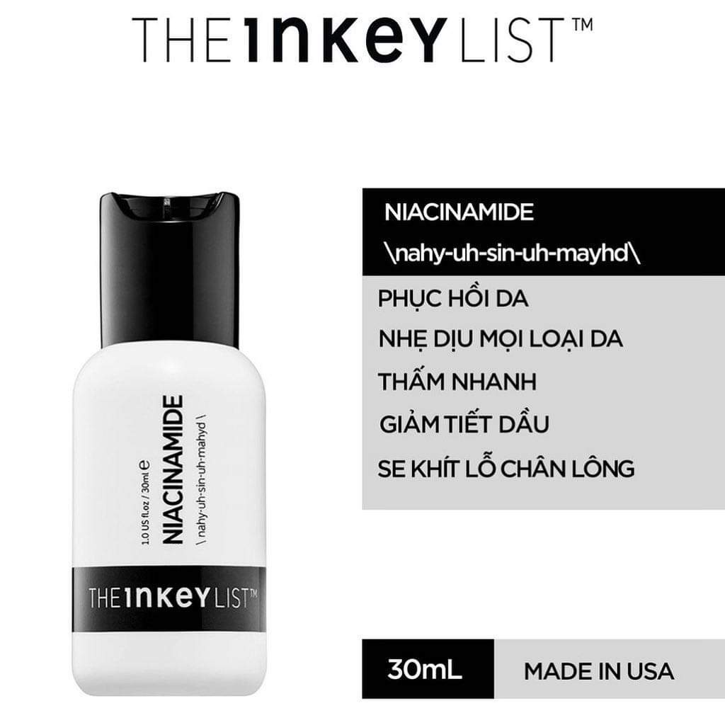 Tinh chất kháng mụn mờ thâm The INKEY List Niacinamide 30ml NỘI ĐỊA MỸ