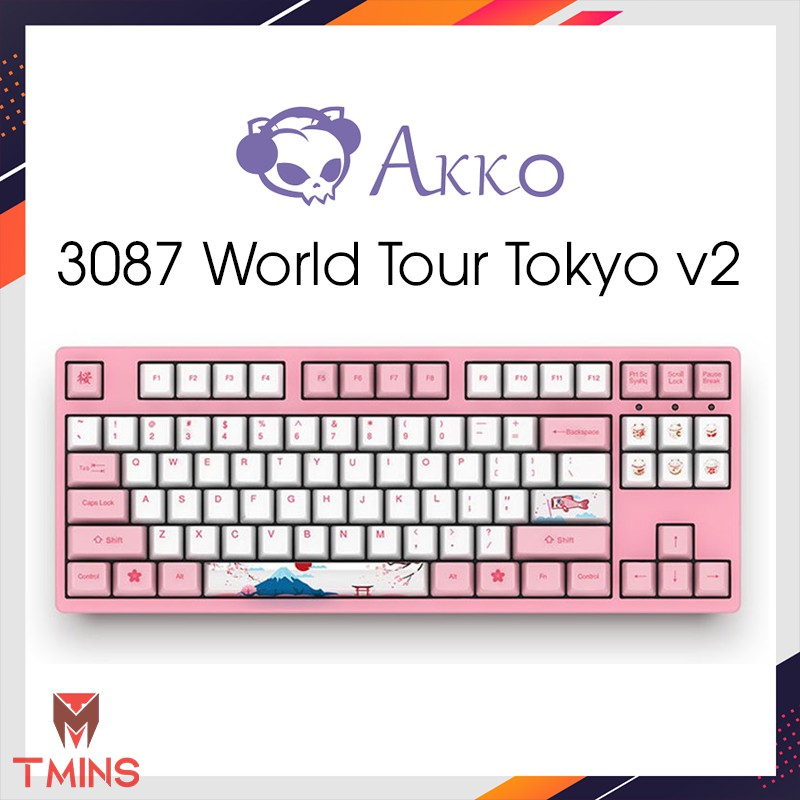 Bàn phím cơ AKKO 3087 v2 World Tour Tokyo (Hàng chính hãng) - Bảo hành 12 tháng