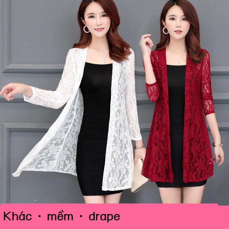 [Aishang Trang Sức Đẹp] Áo Khoác Cardigan Chống Nắng Tay Dài Phối Ren Mỏng Phong Cách Hàn Quốc Mùa Xuân Hè Cho Nữ