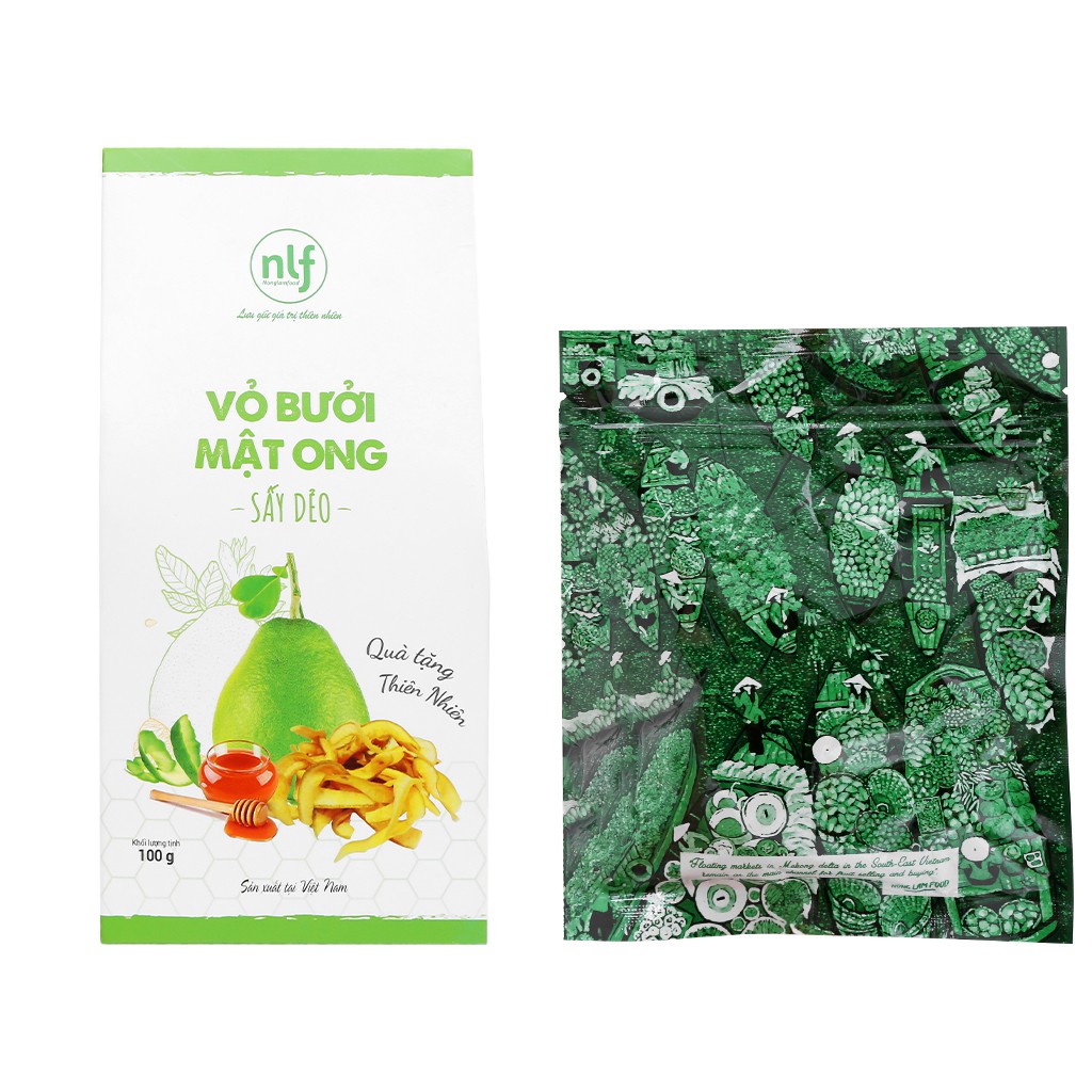 Vỏ bưởi mật ong sấy dẻo Nonglamfood  100g | Healthy Snack | Ăn vặt văn phòng | Ăn vặt tốt cho sức khỏe | Trái cây sấy d