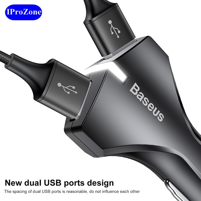 Tẩu sạc nhanh chia 2 công USB cắm trên ô tô chinh hãng Baseus Quick charge 3.0