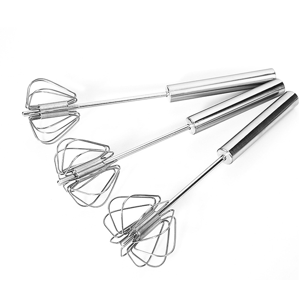 Stainless Steel Hand Pressure Rotary Semi-Automatic Egg Beater Manual Pressing Egg Cream Sauce Mixer Mini Stainless Steel Handle Egg Beater Mini Handle Mixer Stirrer Tools