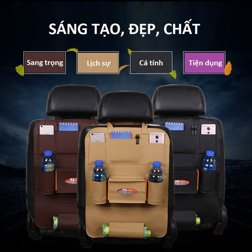 Túi treo đồ sau ghế ô tô, Túi để đồ treo sau lưng ghế ô tô chất liệu da PU cao cấp [TẶNG 5 VIÊN SỦI KHI MUA 2]