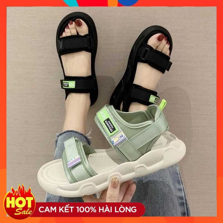 Sandal nữ 2 quai ngang 💕 NEW NEW 💕 Fin đế cao su chống trơn trượt hot ( màu đen vs xanh )