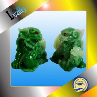Tượng Kỳ Lân Xanh Phong Thủy May mắn Cao 7cm TPT03 - Luxury Art