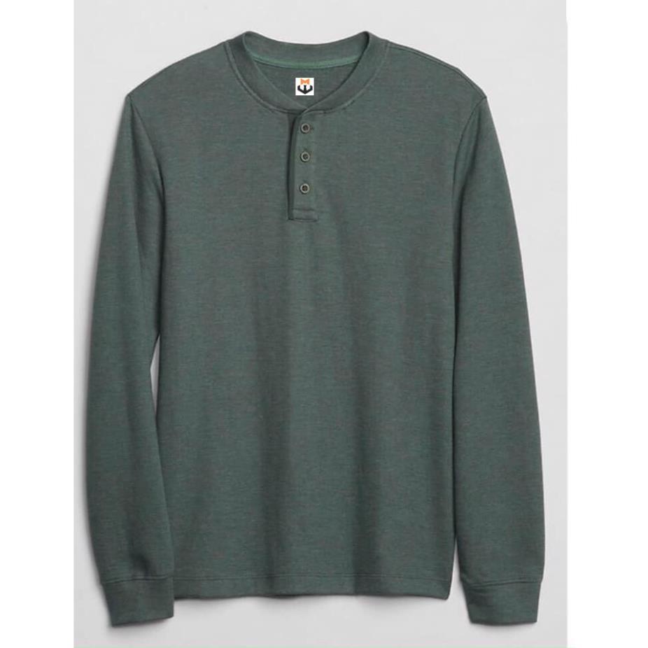 Áo thun GAP nam dài tay cổ trụ nhiều màu Double Knit Henley T-Shirt - Modife Shop  ྇