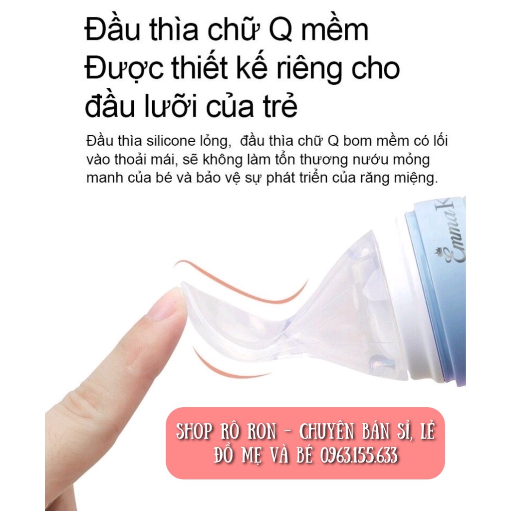 Bình thìa ăn dặm EMMA KIDS - Bình thìa silicon cho bé - Shop Rô Ron