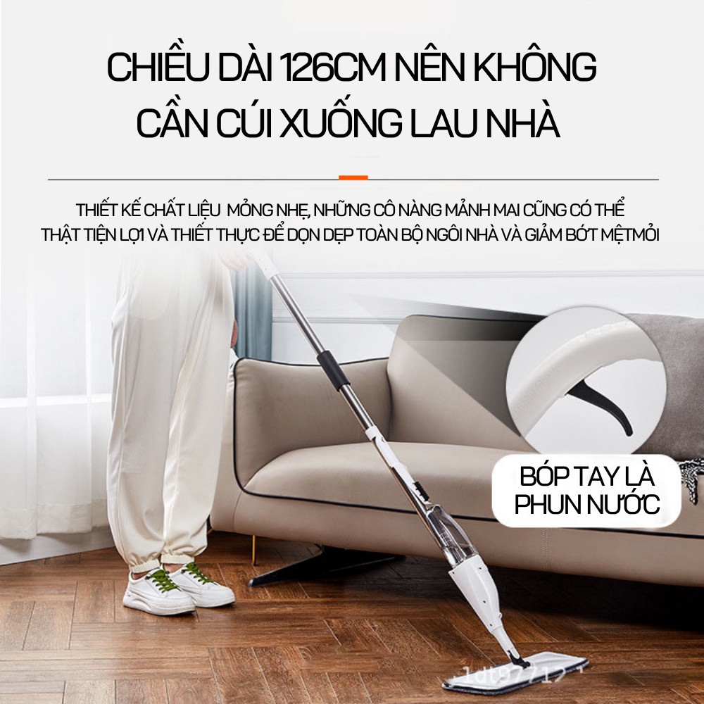 Cây Lau Nhà Thông Minh Gấp Gọn Có Bình Xịt Xoay 360 Độ