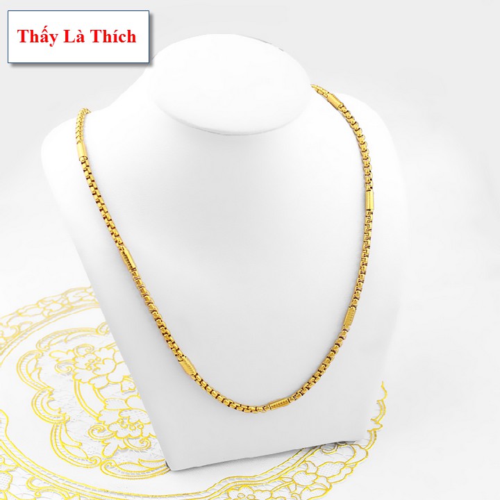 Dây chuyền trơn nam titan bông dừa cách điệu mắt xích - Cam kết 1 đổi 1 nếu đen & gỉ sét