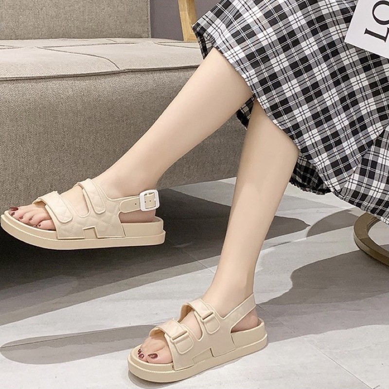 Dép Sandal Ulzzang Quai Dẻo Nhiều Màu D89