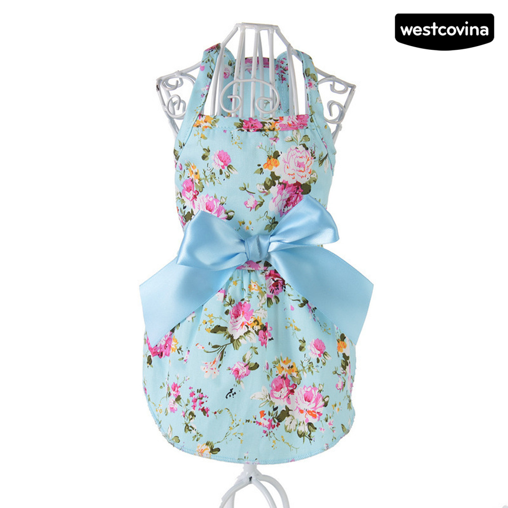 Đầm Cotton In Hoa Thời Trang Xuân Hè Cho Thú Cưng