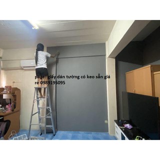 cuộn 10m giấy dán tường màu xám lì