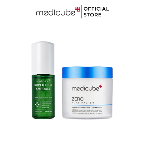 Set Medicube giải cứu làn da (Super Cica Ampoule + Zero Pore Pad)