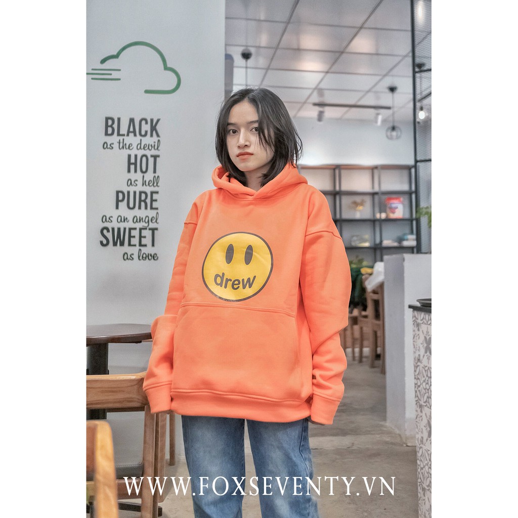 Áo Hoodie Nỉ Bông Siêu Dày Màu Cam Đẹp( Nam nữ đều mặc được )
