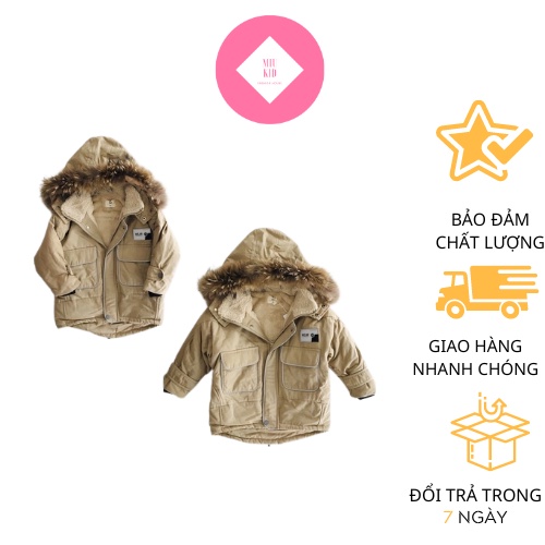 ♥️FREE SHIP♥️ ÁO PARKA LÓT LÔNG CỪU CHO BÉ VIỀN PHẢN QUANG SIÊU ĐẸP, ÁO KHOÁC CHO BÉ MẶC ĐẠI HÀN