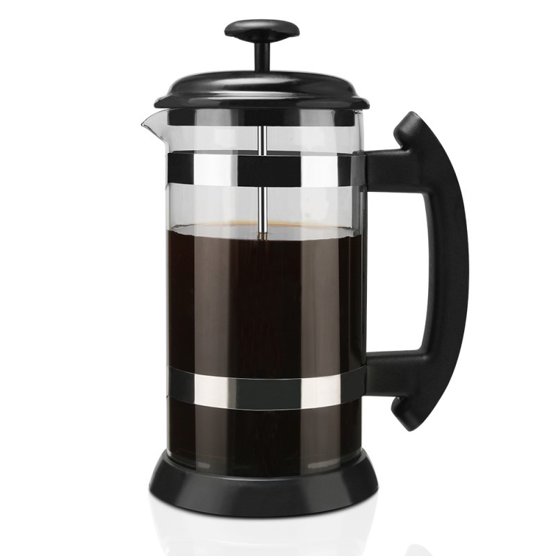 1000ML Caffettiera Portable Stainless Steel Coffee Press French Press Maker Transparent Pot with Borosilicate Glass