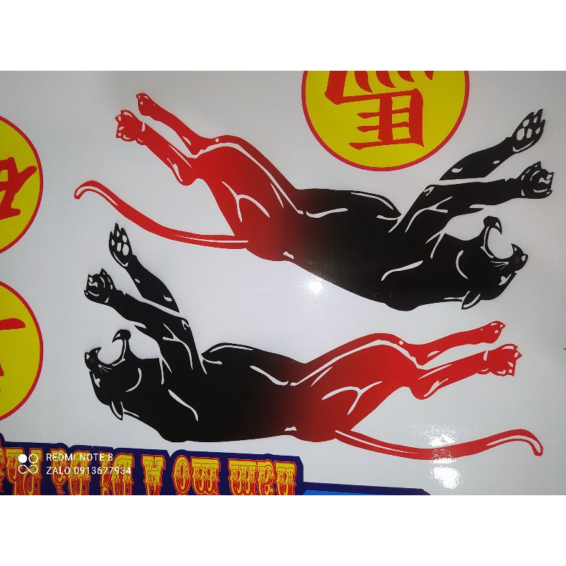 CẶP TEM DECAL HÌNH BÁO dán xe tải, xe ô tô