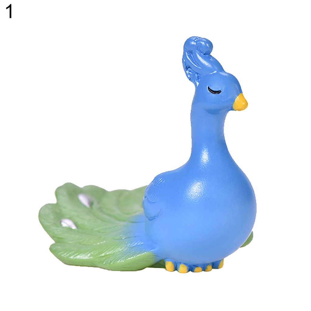 Mô Hình Chim Công Mini Bằng Nhựa Resin Dùng Trang Trí Tiểu Cảnh Diy