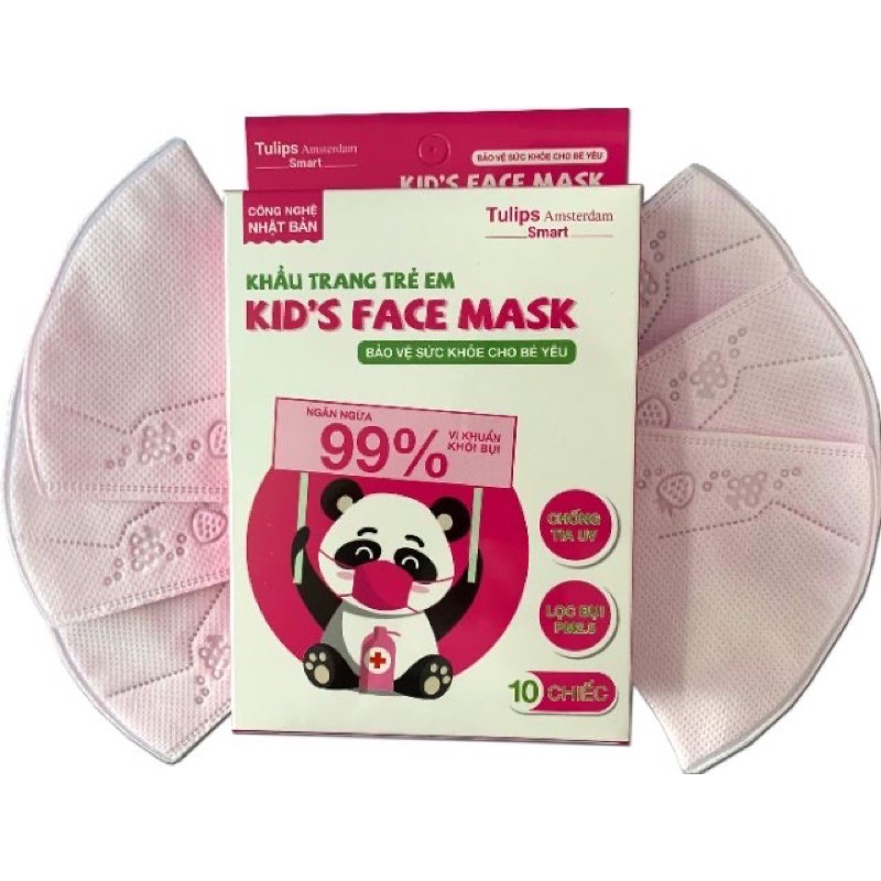 Hộp 10 Chiếc Khẩu Trang Gấu Trúc Dành cho Trẻ Em 3d kids face mask