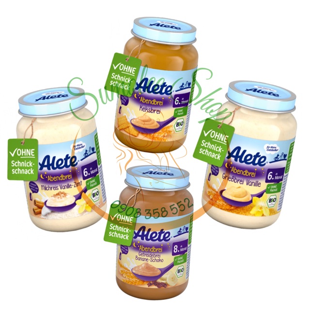 HŨ ĂN DẶM HỮU CƠ ALETE DINH DƯỠNG CHO BÉ 190GR - DATE 2.2024