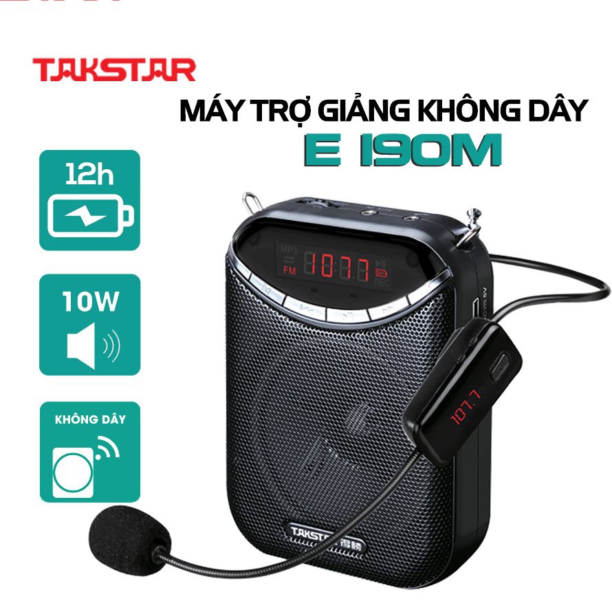 【Chính hãng】Takstar E190M Loa mic máy trợ giảng cao cấp không dây, FM, Giáo viên, hướng dẫn viên, bán hàng