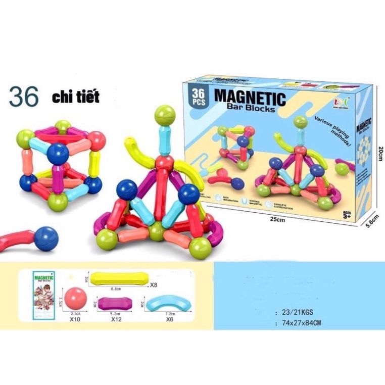 Ghép Hình Nam Châm 25 và 36 Chi Tiết Băng Nhựa - Ghép Hình Sáng Tạo Magnetic stocks (1410GNC)