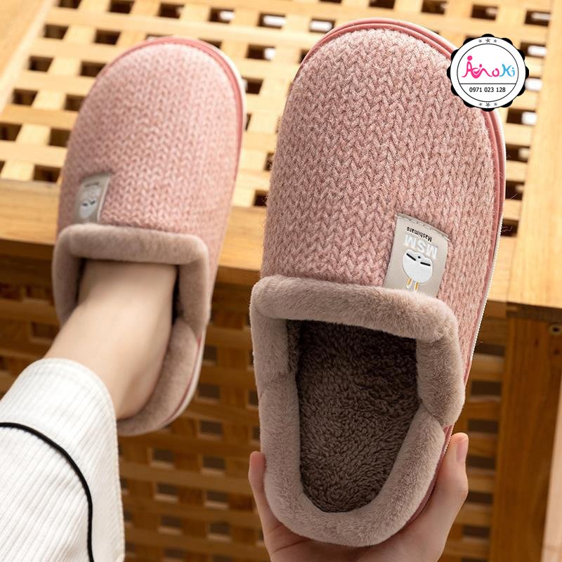 Dép Bông Viền Lông Thỏ MSM Đi Trong Nhà Mokimart, Dép Lông Mang Trong Nhà Nam Nữ Unisex Đẹp Xịn