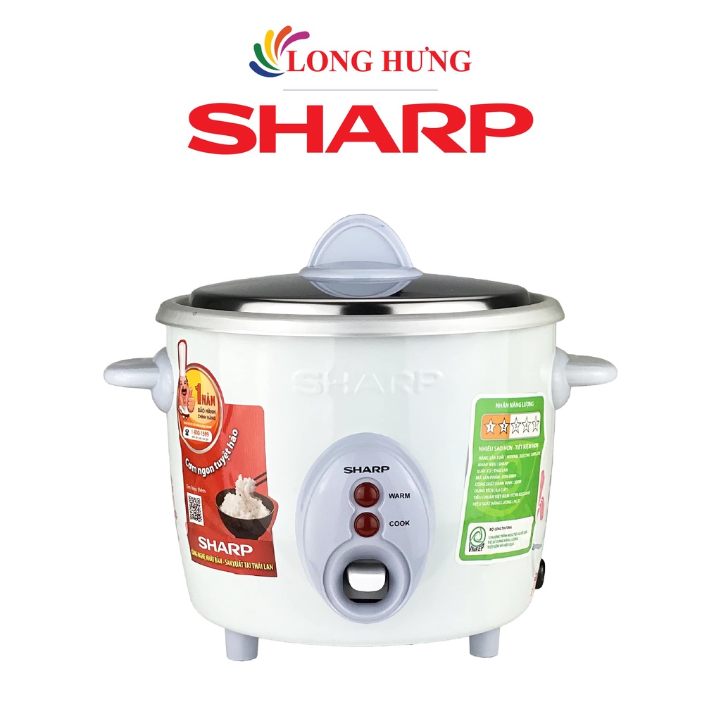 [Mã ELHADEV giảm 4% đơn 300K] Nồi cơm điện nắp rời Sharp 0.6 lít KSH-D06V - Hàng chính hãng