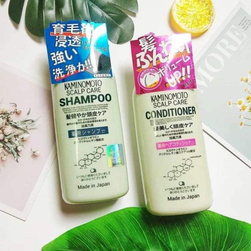 Bộ Dầu Gội &amp; Xả NGĂN RỤNG TÓC - KÍCH MỌC TÓC Kaminomoto Beaumake Don Nhật Bản - Chai 300ml - Dầu gội ngăn rụng tóc