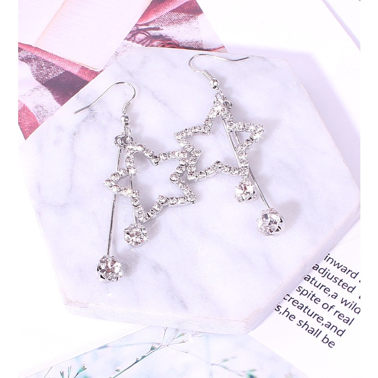 Bông tai nữ kiểu ngôi sao đính đá tòn ten kiểu dáng thời trang quý phái, sang trọng thích hợp đi dự tiệc