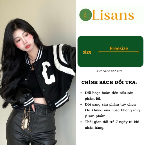 Áo khoác bomber nữ bóng chày phong cách form rộng ngắn AKB001