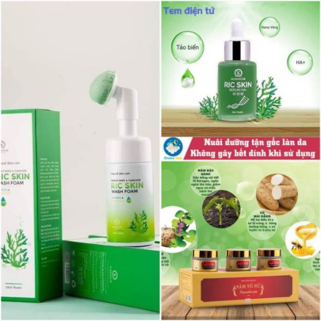 Ric Skin Combo Serum + Sữa rửa mặt Ric Skin Wash Foam