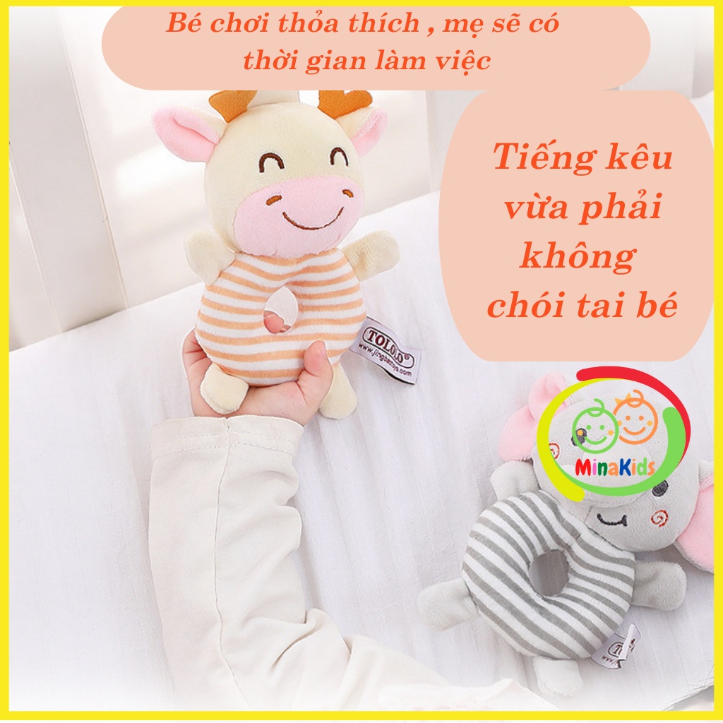 Thú Cầm Tay Chút Chít Cho Bé Đồ Chơi Tập Cầm Nắm Phát Triển Xúc Giác Thị Giác Thính Giác TOLOLO TCT16