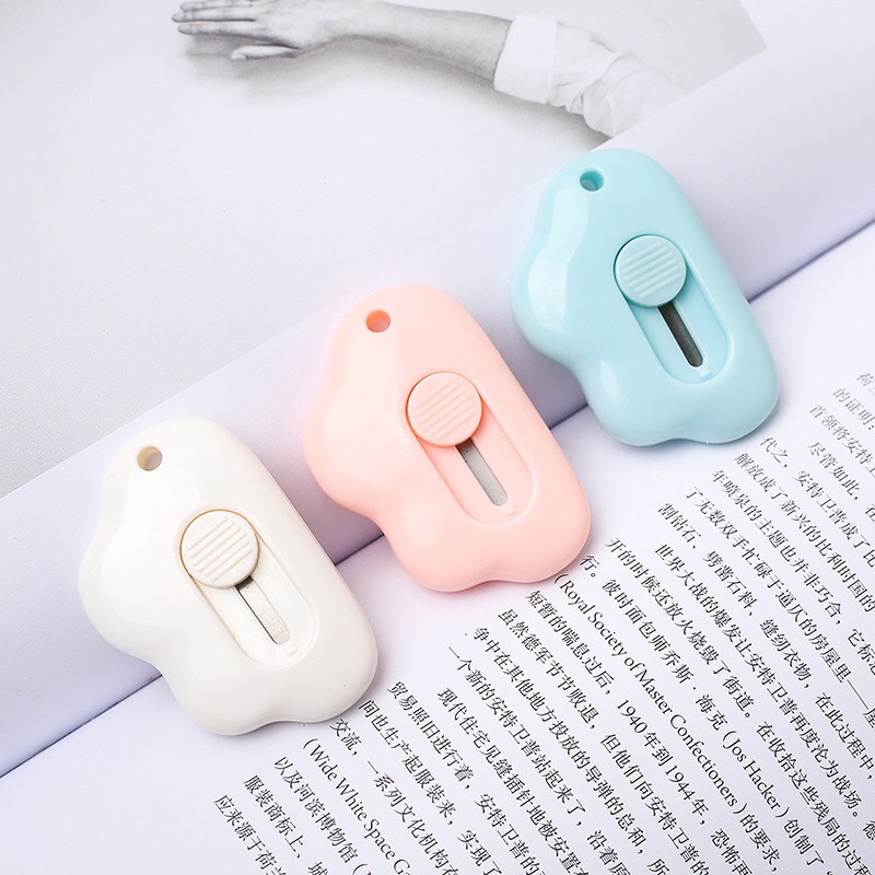 Dọc giấy mini bỏ túi cute hình đám mây, dụng cụ cắt giấy, rạch bao bì siêu tiện dụng làm móc khóa dễ thương