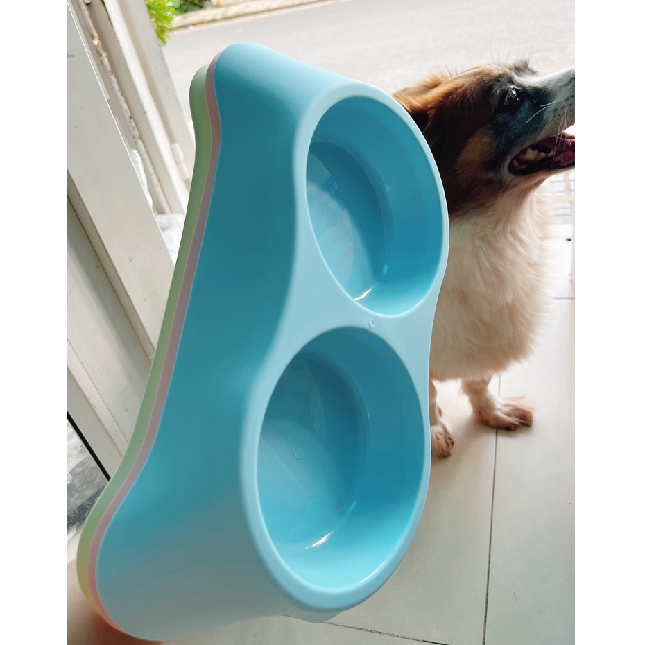 [HCM]bát ăn đôi hình thang cho chó mèo size to