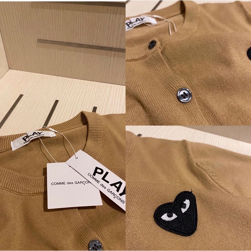 Áo Cadigan len Play CDG thêu trái tim