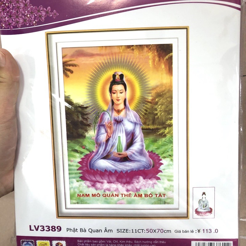 Tranh thêu Mẹ quan âm Lv3389