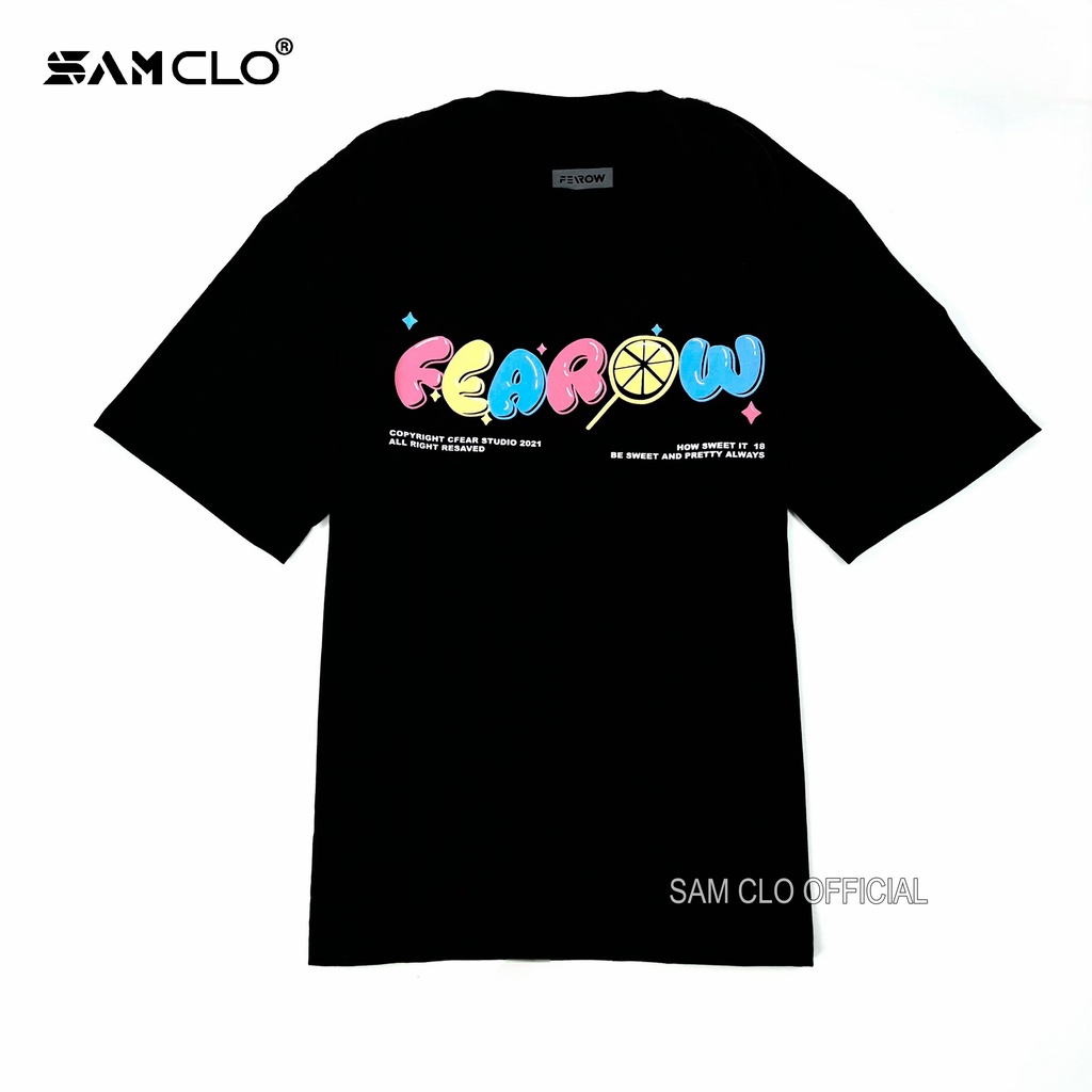 Áo thun nam nữ tay lỡ SAM CLO form rộng Unisex, mặc cặp, nhóm fearow COLOFUL CANDY TEE- 80% COTTON