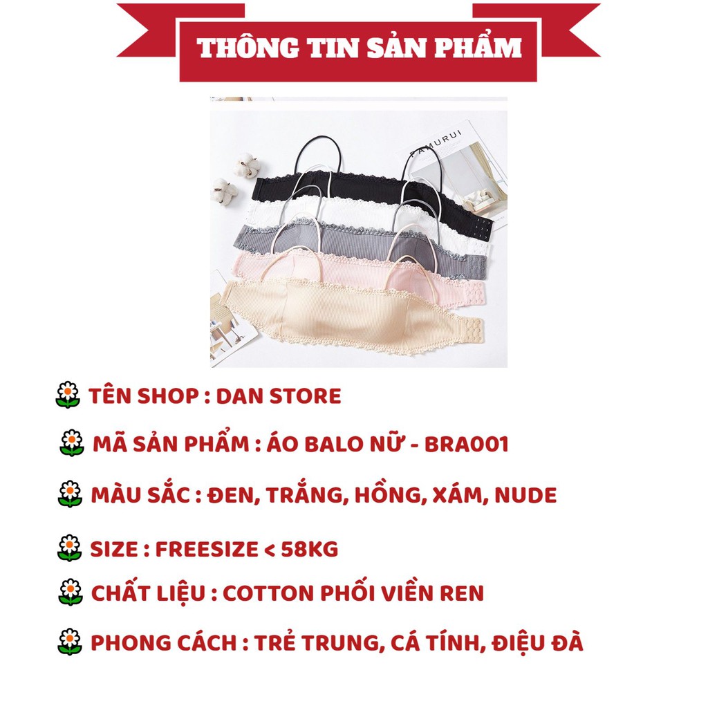 Áo Lót Nữ - Áo bra Nữ gân tăm viên ren nâng ngực sexy điệu đà DAN STORE MÃ Bra 001