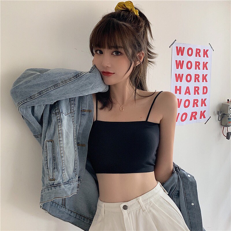 Áo lót nữ hai dây, không gọng,chất liệu vải silk lạnh co giãn và co giãn tốt, thoáng mát, thoải mái thích hợp cho mùa hè | BigBuy360 - bigbuy360.vn