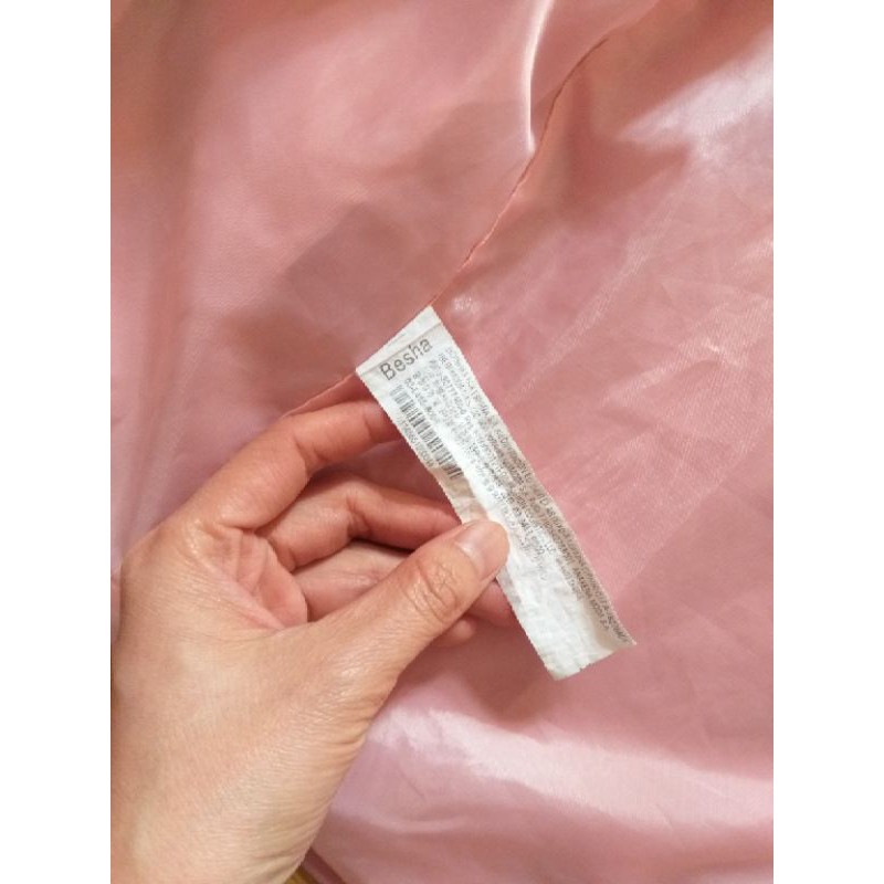 Áo blazer cổ sam màu hồng