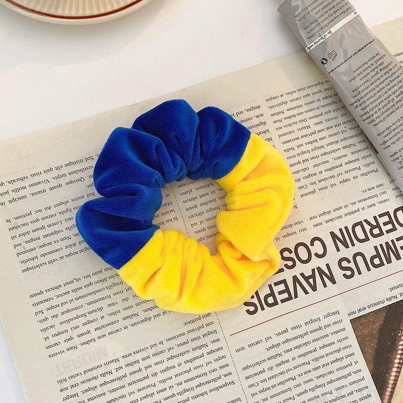 Dây buộc tóc Scrunchies vải lông mềm nhiều màu phụ kiện thời trang cho nữ 2021